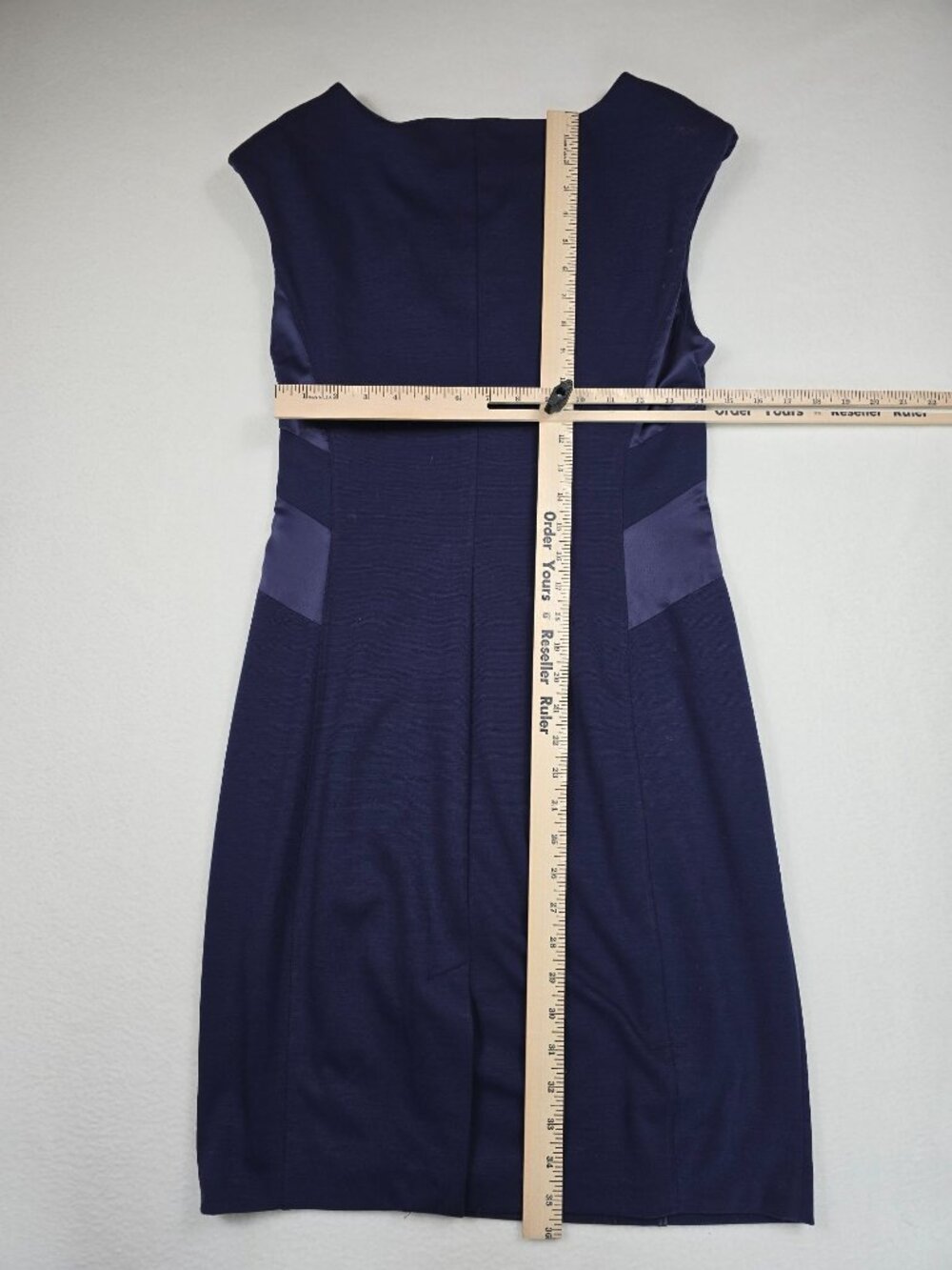 Jennifer Lopez Womens Navy Sheath Dress Size 8 Sleeveless Side Zipper - Picture 5 of 5